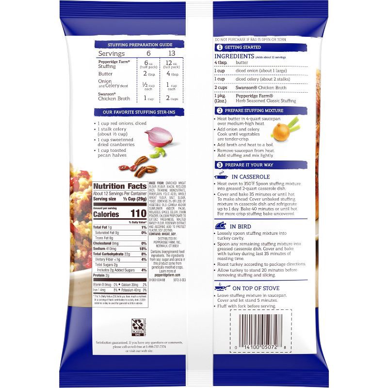 slide 4 of 7, Pepperidge Farm Herb Stuffing - 12oz, 12 oz