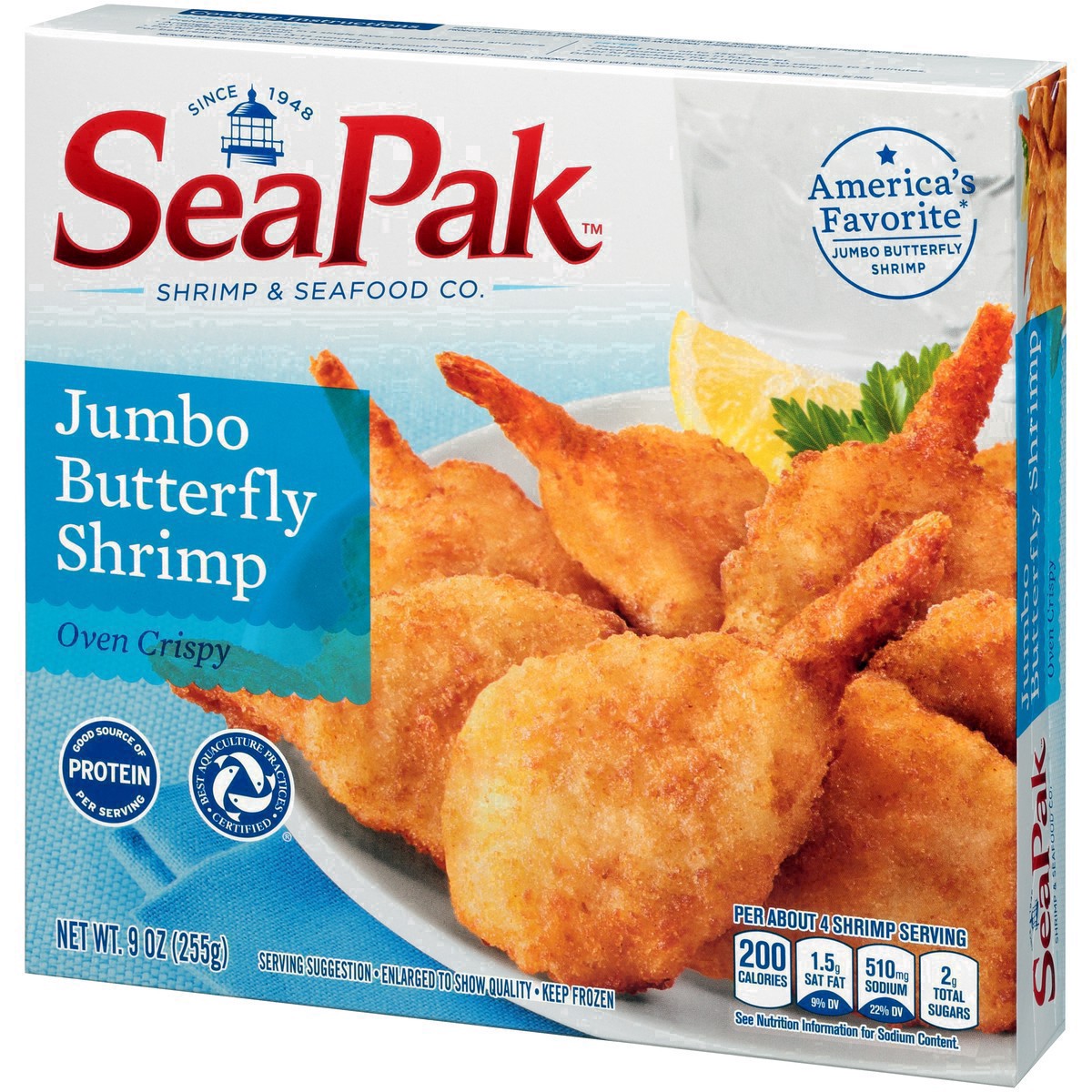 slide 34 of 59, SeaPak Shrimp and Seafood Co. Jumbo Butterfly Shrimp 9 oz. Box, 9 oz