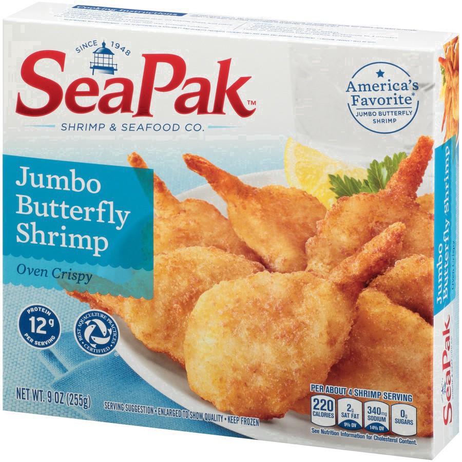 slide 56 of 59, SeaPak Shrimp and Seafood Co. Jumbo Butterfly Shrimp 9 oz. Box, 9 oz