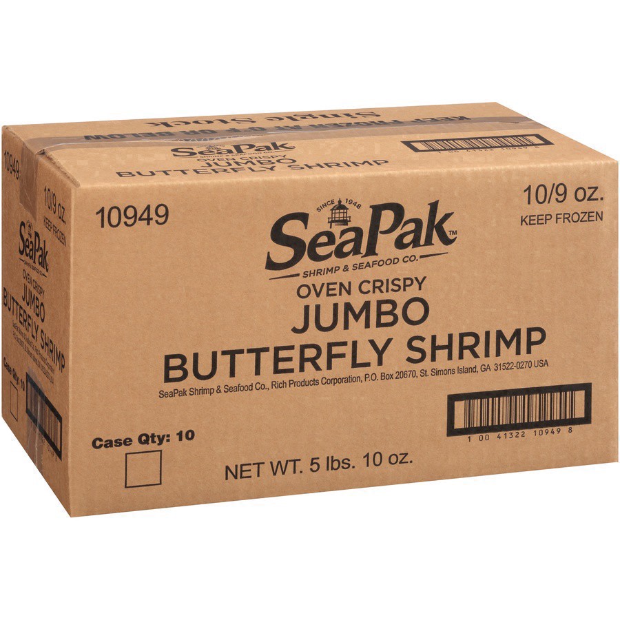 slide 47 of 59, SeaPak Shrimp and Seafood Co. Jumbo Butterfly Shrimp 9 oz. Box, 9 oz