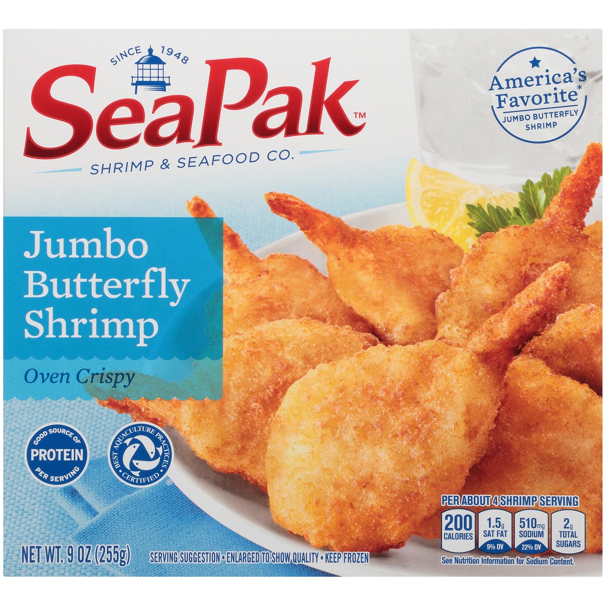 slide 1 of 59, SeaPak Shrimp and Seafood Co. Jumbo Butterfly Shrimp 9 oz. Box, 9 oz