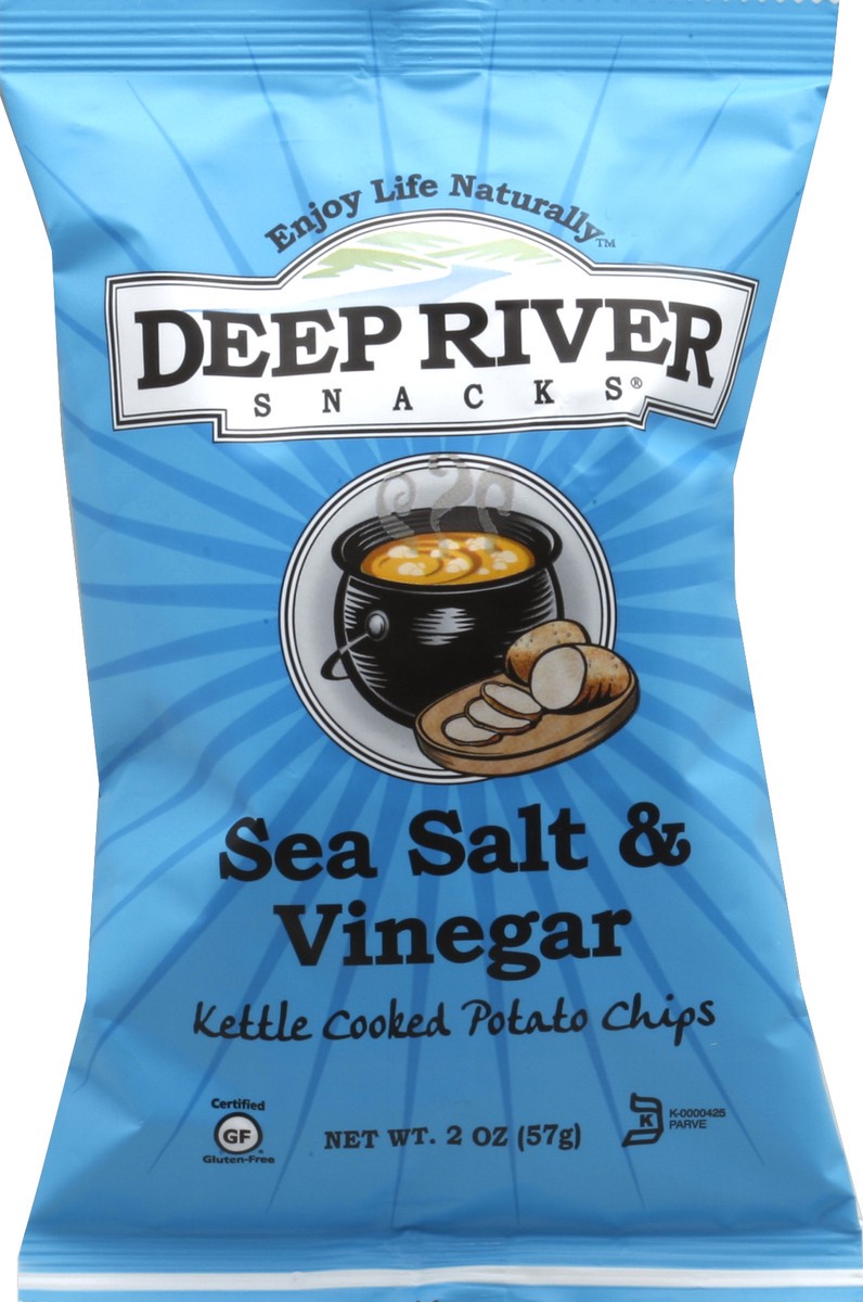 slide 5 of 7, Deep River Snacks Sea Salt & Vinegar Kettle Cooked Potato Chips, 2 oz