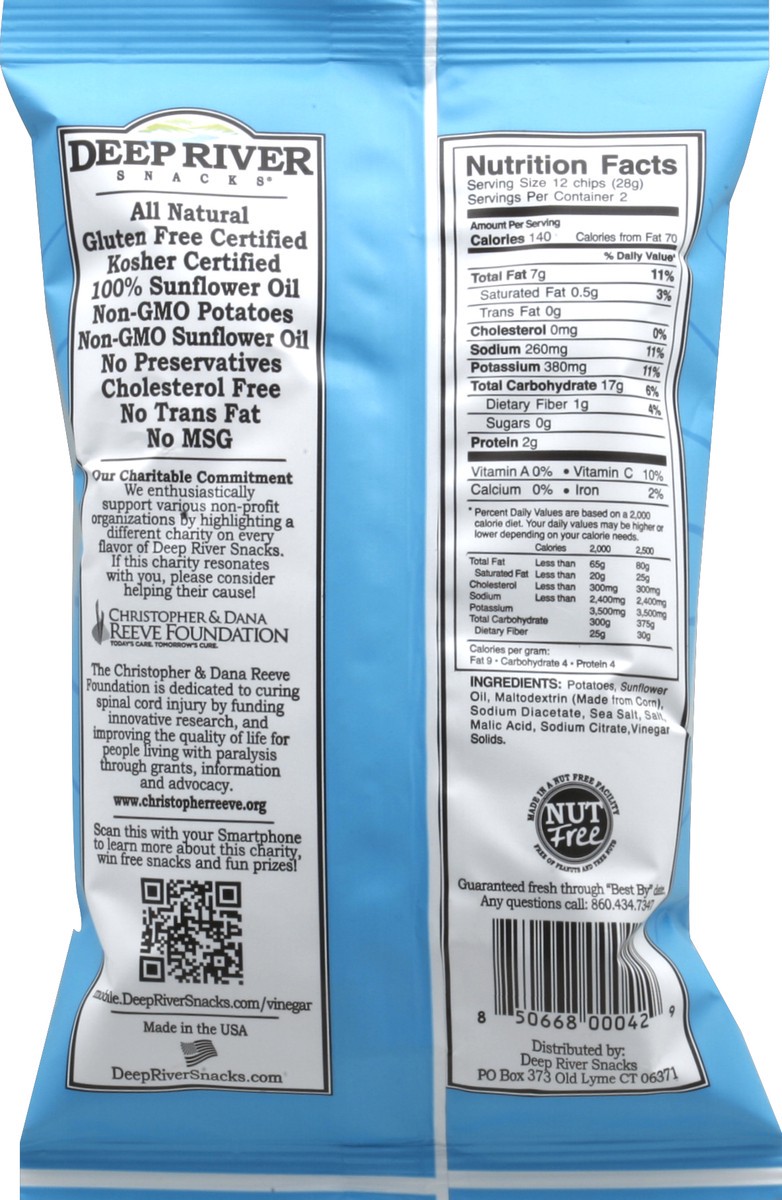 slide 3 of 7, Deep River Snacks Sea Salt & Vinegar Kettle Cooked Potato Chips, 2 oz