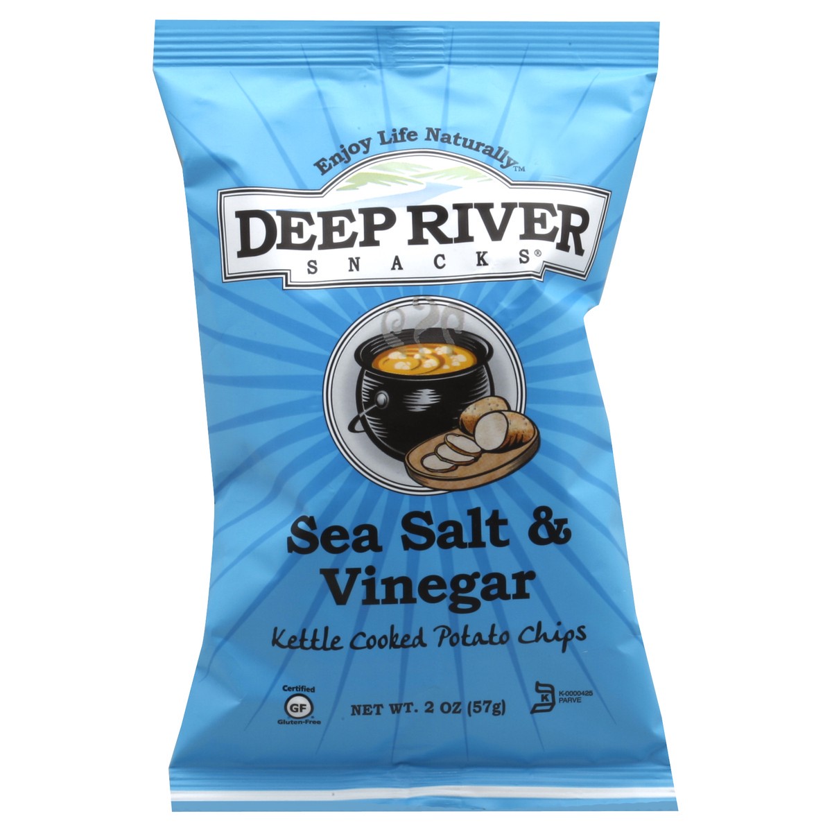 slide 6 of 7, Deep River Snacks Sea Salt & Vinegar Kettle Cooked Potato Chips, 2 oz