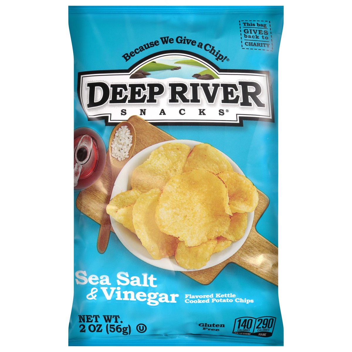 slide 1 of 7, Deep River Snacks Kettle Cooked Sea Salt & Vinegar Potato Chips 2 oz, 2 oz