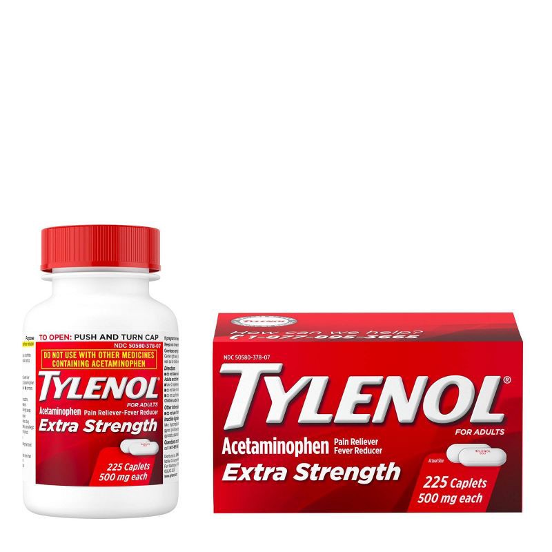 slide 7 of 9, Tylenol Extra Strength Pain Reliever & Fever Reducer Caplets - Acetaminophen - 225ct, 225 ct