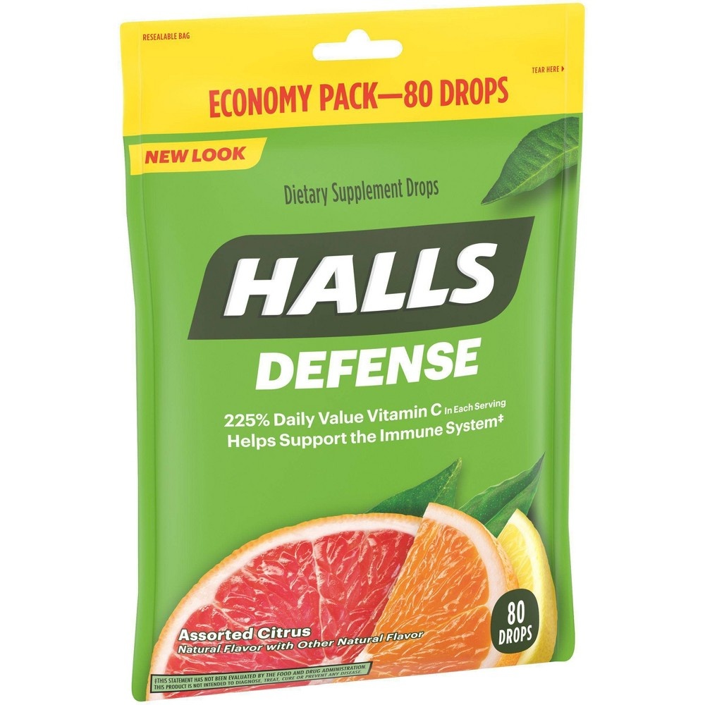 slide 3 of 13, Halls Defense Vitamin C Drops - Orange, Lemon & Grapefruit - 80ct, 80 ct