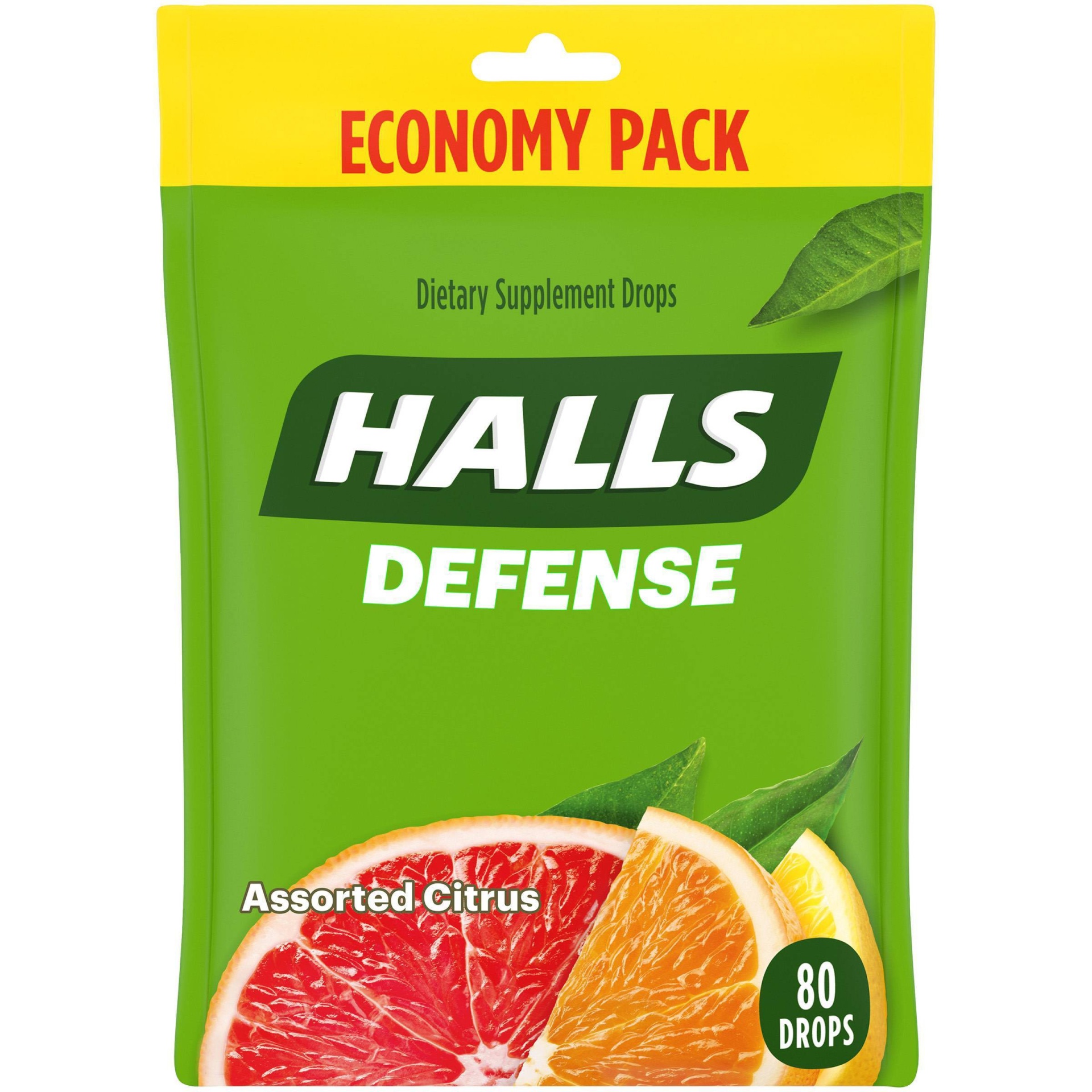 slide 1 of 13, Halls Defense Vitamin C Drops - Orange, Lemon & Grapefruit - 80ct, 80 ct