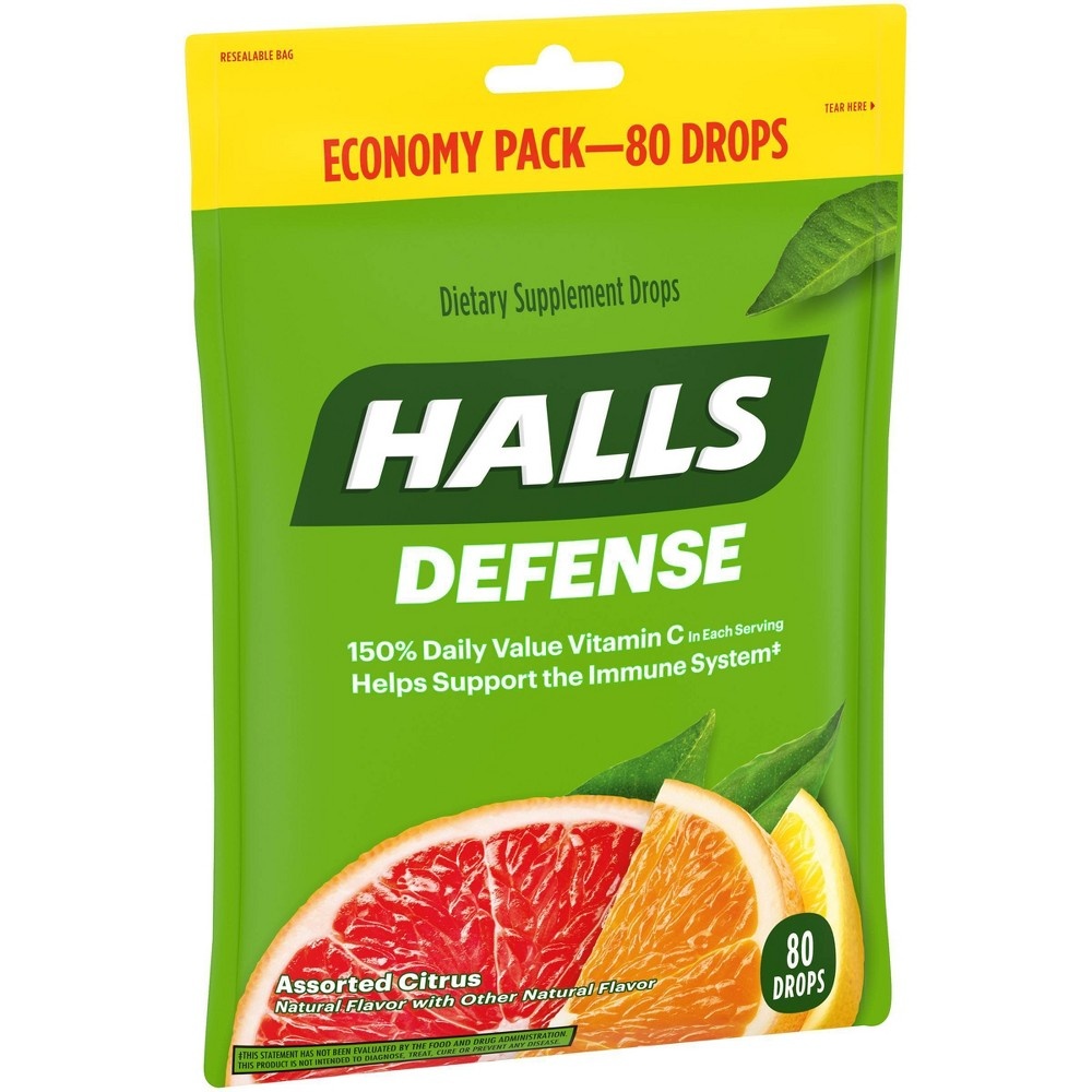 slide 6 of 13, Halls Defense Vitamin C Drops - Orange, Lemon & Grapefruit - 80ct, 80 ct