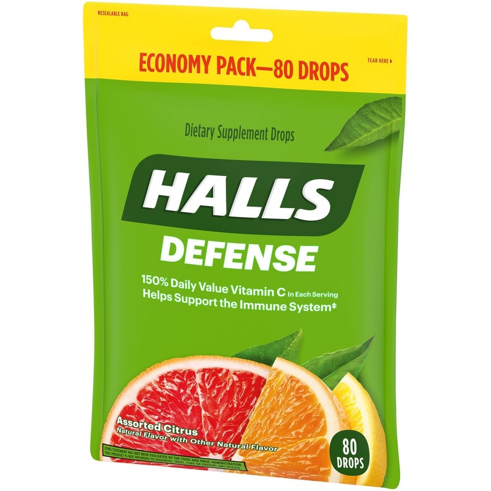 slide 8 of 13, Halls Defense Vitamin C Drops - Orange, Lemon & Grapefruit - 80ct, 80 ct