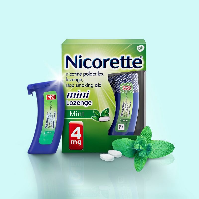 slide 2 of 10, Nicorette 4mg Stop Smoking Aid Nicotine Mini Lozenge - Mint - 20ct, 