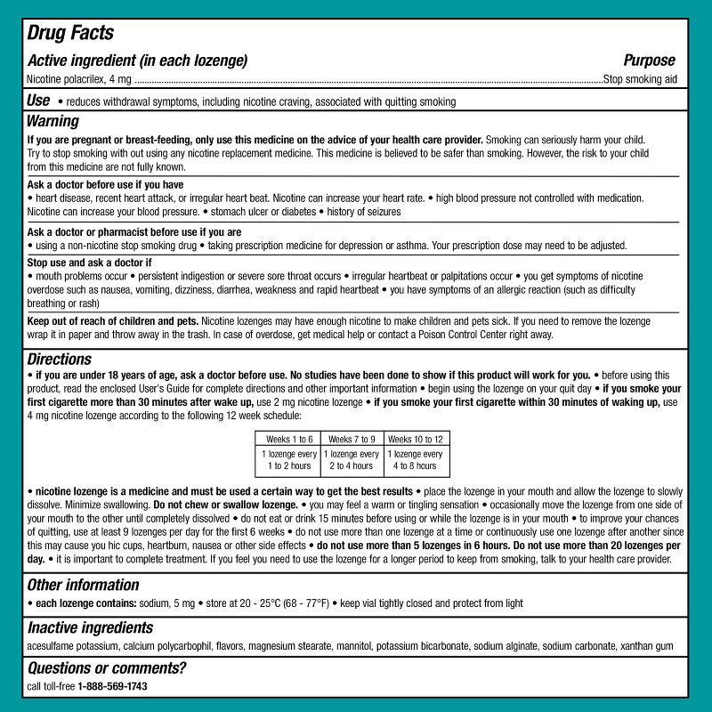 slide 9 of 10, Nicorette 4mg Stop Smoking Aid Nicotine Mini Lozenge - Mint - 20ct, 