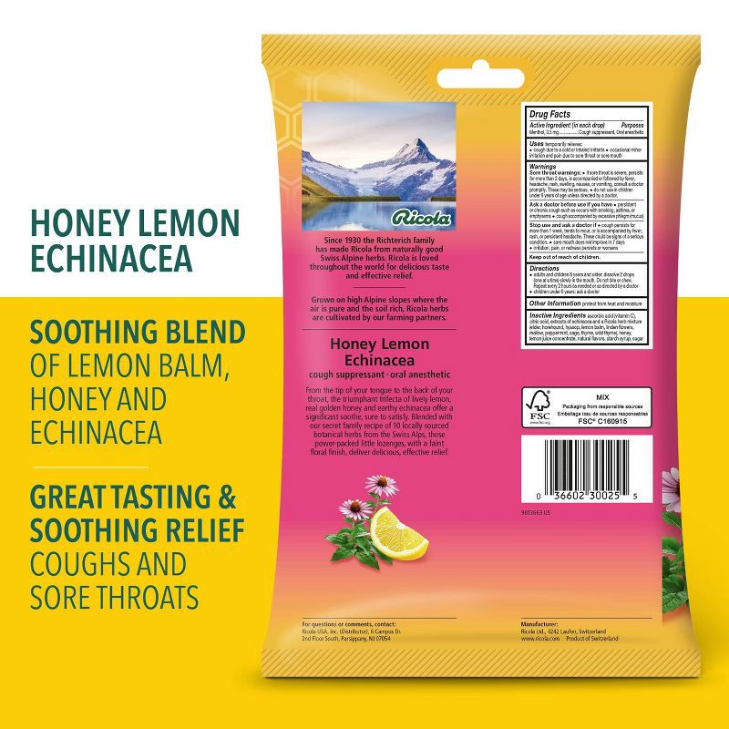 slide 4 of 11, Ricola Throat Drops - Honey Lemon with Echinacea - 45ct, 45 ct