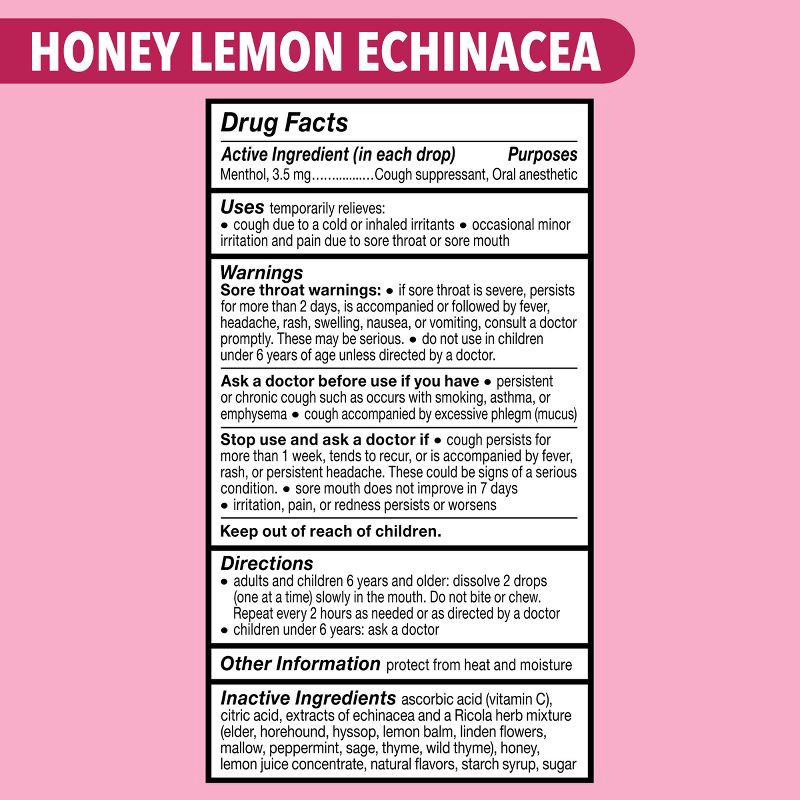 slide 8 of 8, Ricola Cough Drops - Honey Lemon with Echinacea - 45ct, 45 ct