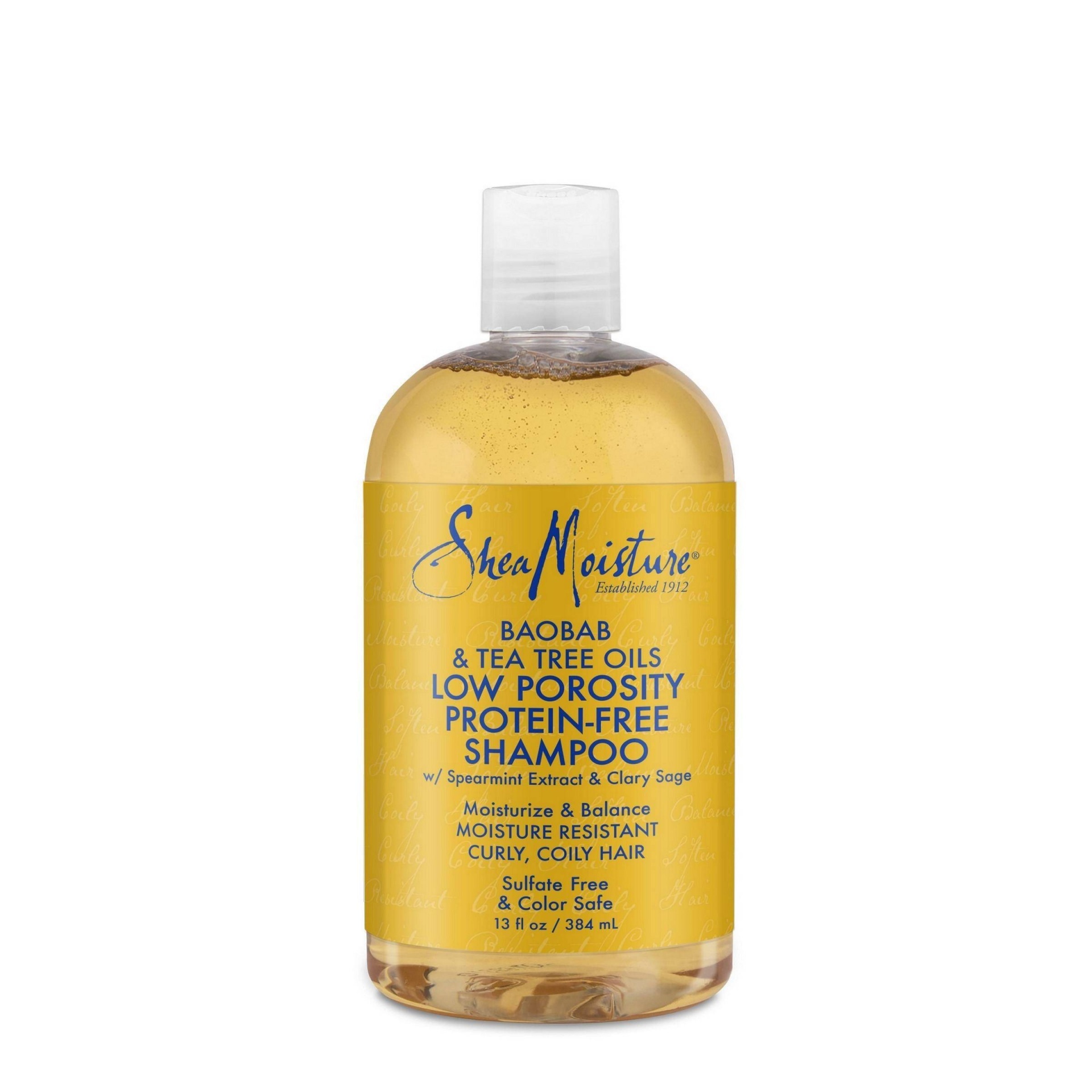 slide 1 of 1, SheaMoisture Low Porosity Baobab & Tea Tree Oils Protein-Free Shampoo, 13 oz