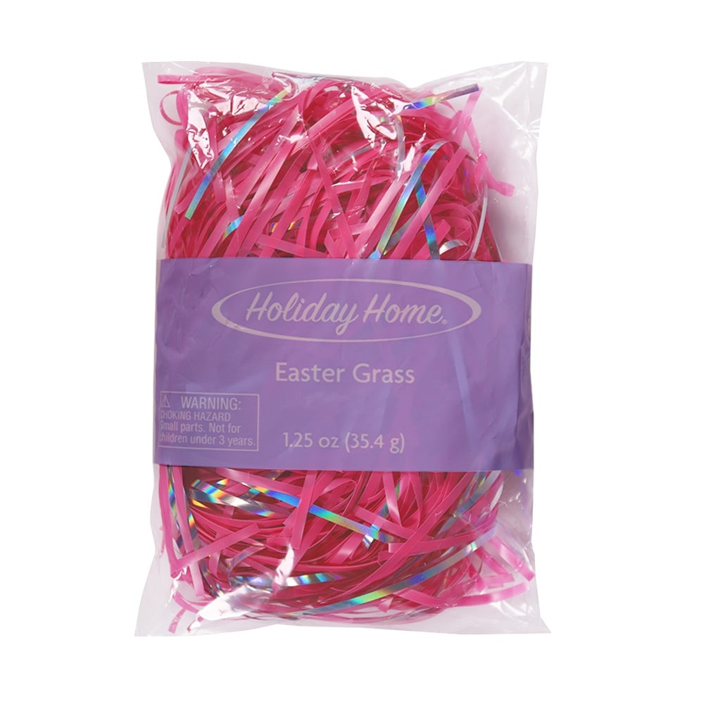 slide 1 of 1, Holiday Home Easter Grass - Pink/Silver, 1.25 oz