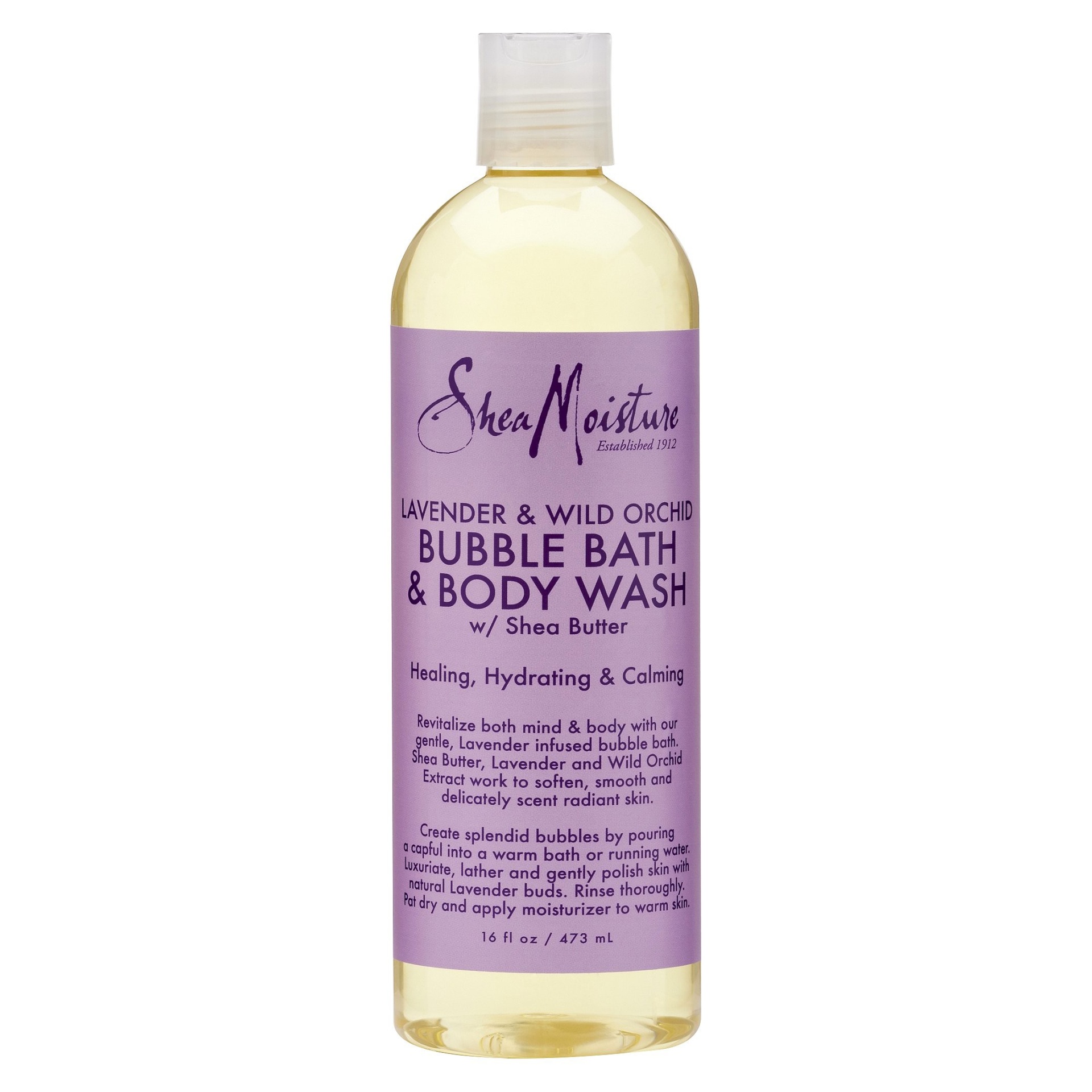 slide 1 of 1, SheaMoisture Lavender & Wild Orchid Bubble Bath & Body Wash, 16 fl oz