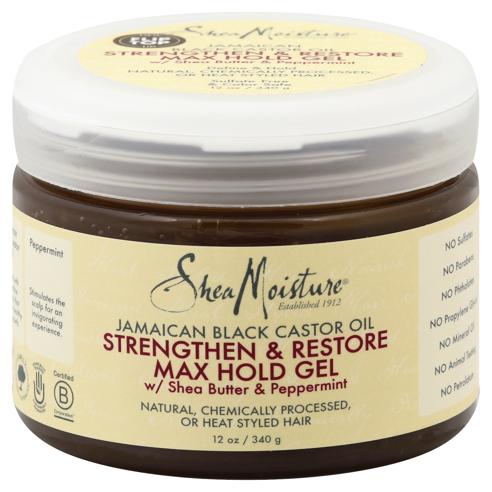 slide 1 of 1, SheaMoisture Jamaican Black Castor Oil Strong Hold Gel, 12 oz