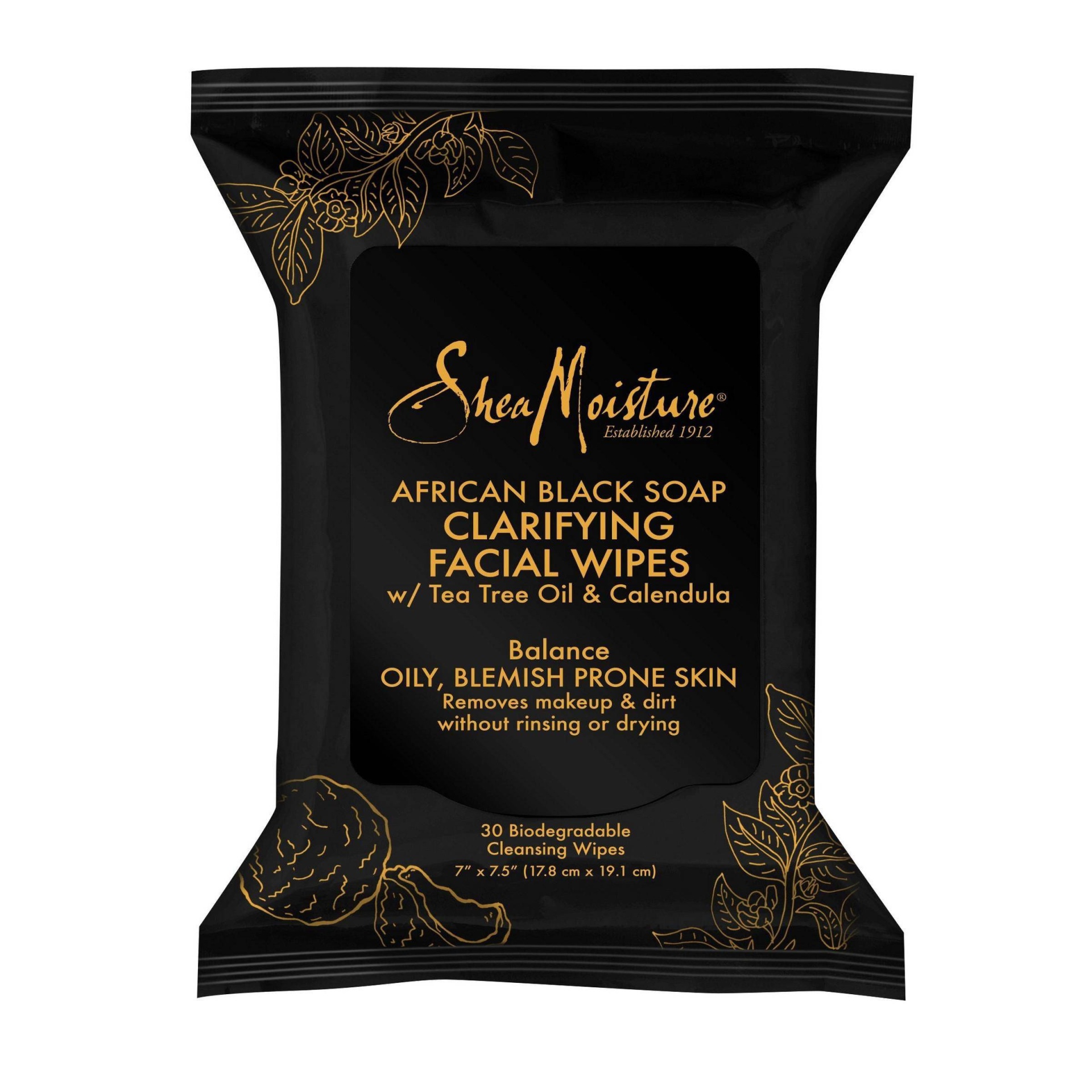 slide 1 of 4, SheaMoisture African Black Soap Clarifying Facial Wipes - 30ct, 30 ct