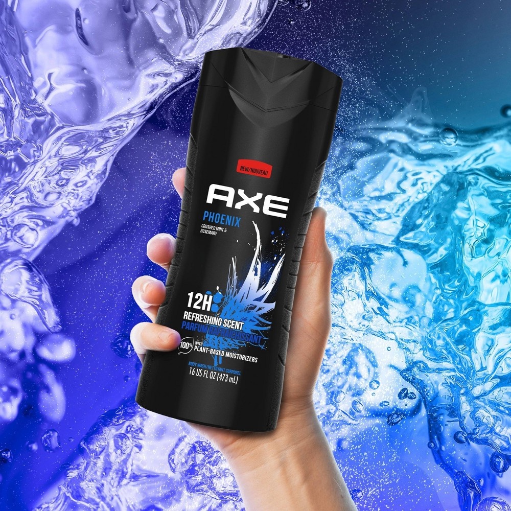 slide 3 of 6, AXE Phoenix Clean + Cool Crushed Mint & Rosemary Scent Body Wash Soap - 16 fl oz, 31 fl oz