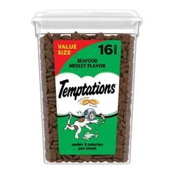 Temptations Classic Seafood Medley Flavor Crunchy Cat Treats - 16oz