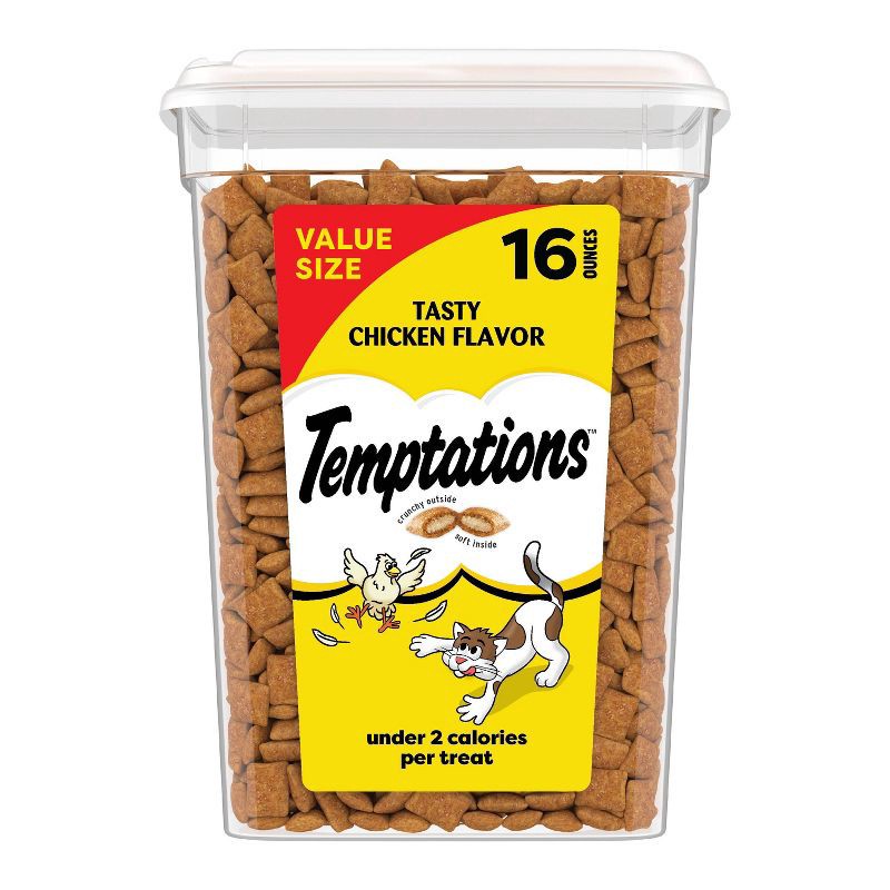 slide 1 of 10, Temptations Classic Tasty Chicken Flavor Crunchy Cat Treats - 16oz, 16 oz