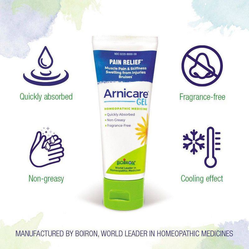 slide 8 of 8, Boiron Arnicare Gel for Relief of Joint Pain, Muscle Pain, Muscle Soreness, and Swelling from Bruises or Injury Non-greasy and Fragrance-Free - 2.6 oz, 2.6 oz
