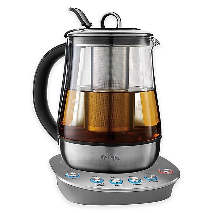 slide 1 of 6, Mr. Coffee 1.2-Litter Hot Tea Maker and Kettle - Stainless Steel, 1 ct