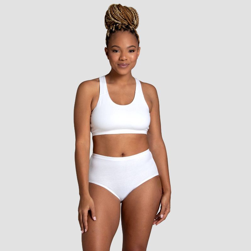 slide 2 of 6, Fruit of the Loom Women's 6pk Classic Briefs - Colors May Vary 10: Tagless, High Rise, Solid & Stripes, 6 ct