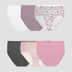 Fruit of the Loom Women's 6pk Classic Briefs - Colors May Vary 10: Tagless, High Rise, Solid & Stripes