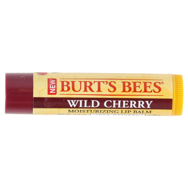 slide 1 of 4, Burt's Bees Moisturizing Lip Balm Wild Cherry, 0.15 oz