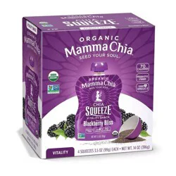 Mamma Chia Blackberry Bliss Chia Squeeze Pouches - 14oz/4ct