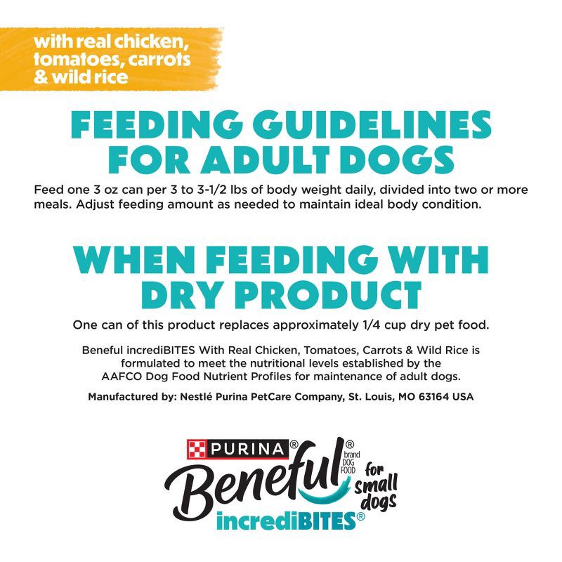 slide 6 of 13, Purina Beneful IncrediBites Small Dogs Wet Dog Food with Real Chicken, Tomatoes, Carrots & Wild Rice - 3oz/3ct Pack, 3 ct; 3 oz