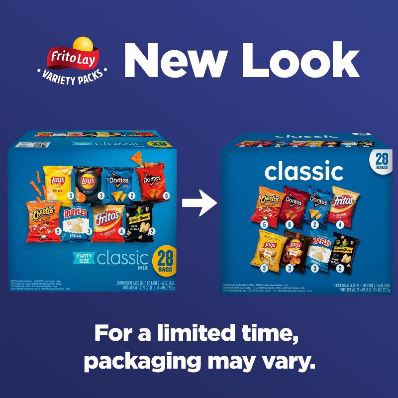 slide 3 of 10, Frito-Lay Variety Pack Classic Mix - 28ct, 28 ct