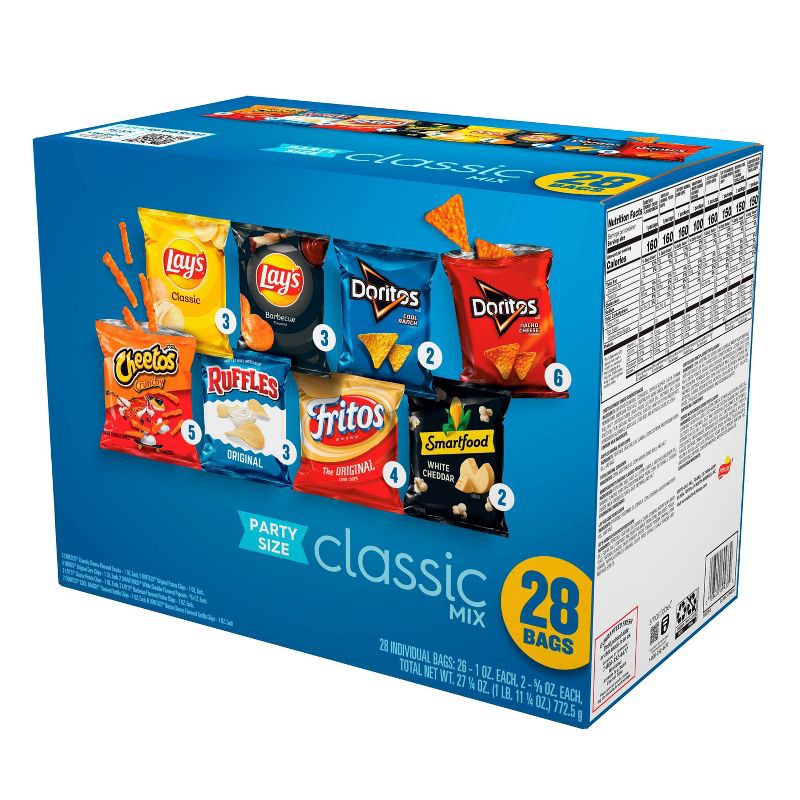 slide 8 of 10, Frito-Lay Snacks Classic Mix Party Size Variety Pack – 28ct/27.25oz, 28 ct, 27.25 oz