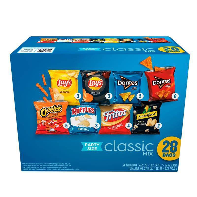 slide 1 of 10, Frito-Lay Snacks Classic Mix Party Size Variety Pack – 28ct/27.25oz, 28 ct, 27.25 oz