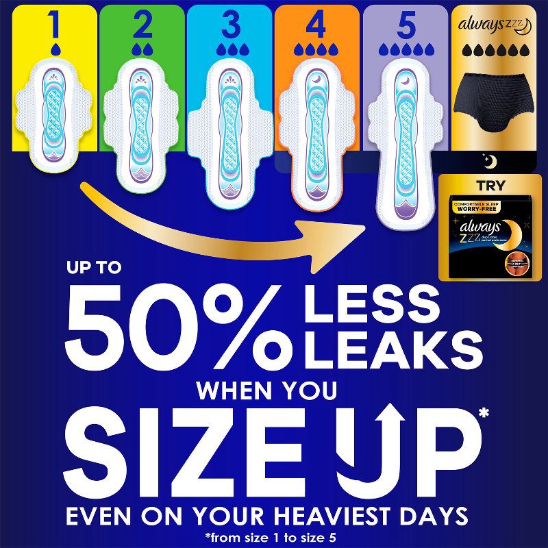 slide 6 of 14, Always Ultra Thin Extra Heavy Overnight Pads - Size 5 - 34ct, 5 x 34 ct