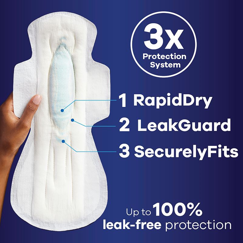 slide 3 of 9, Always Maxi Extra Heavy Overnight Pads with Wings - Size 5 - 27ct, 27 ct