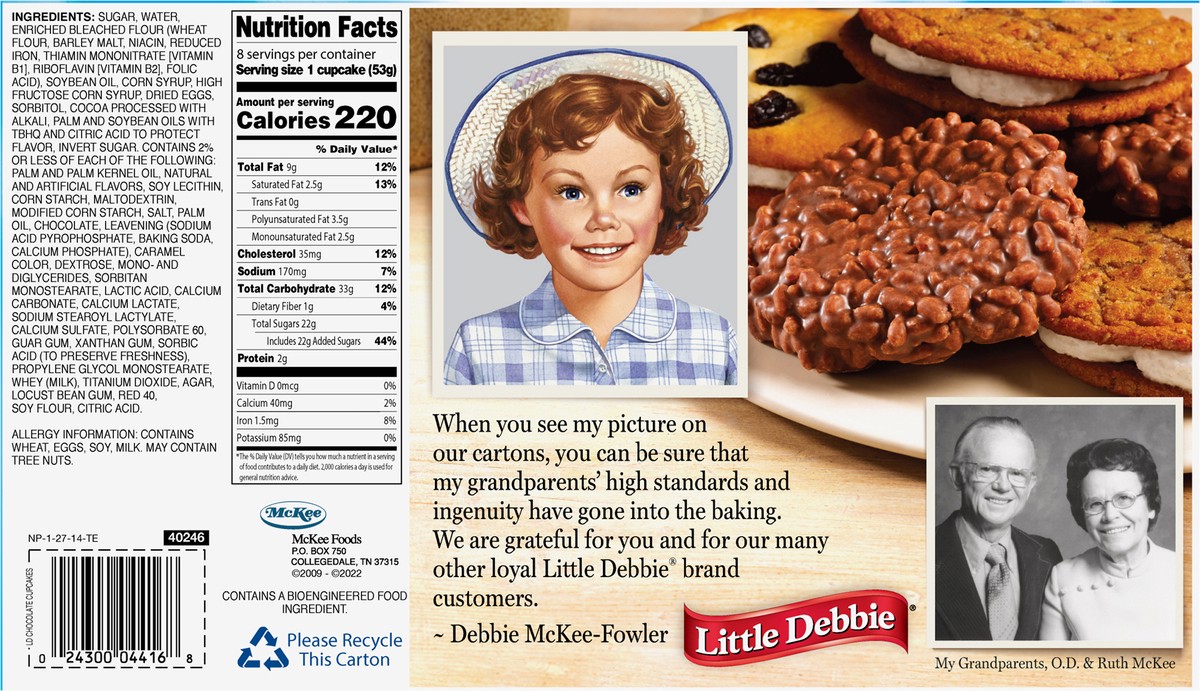 slide 5 of 9, Little Debbie Snack Cakes, Little Debbie Family Pack Chocolate Cupcakes, 8 ct