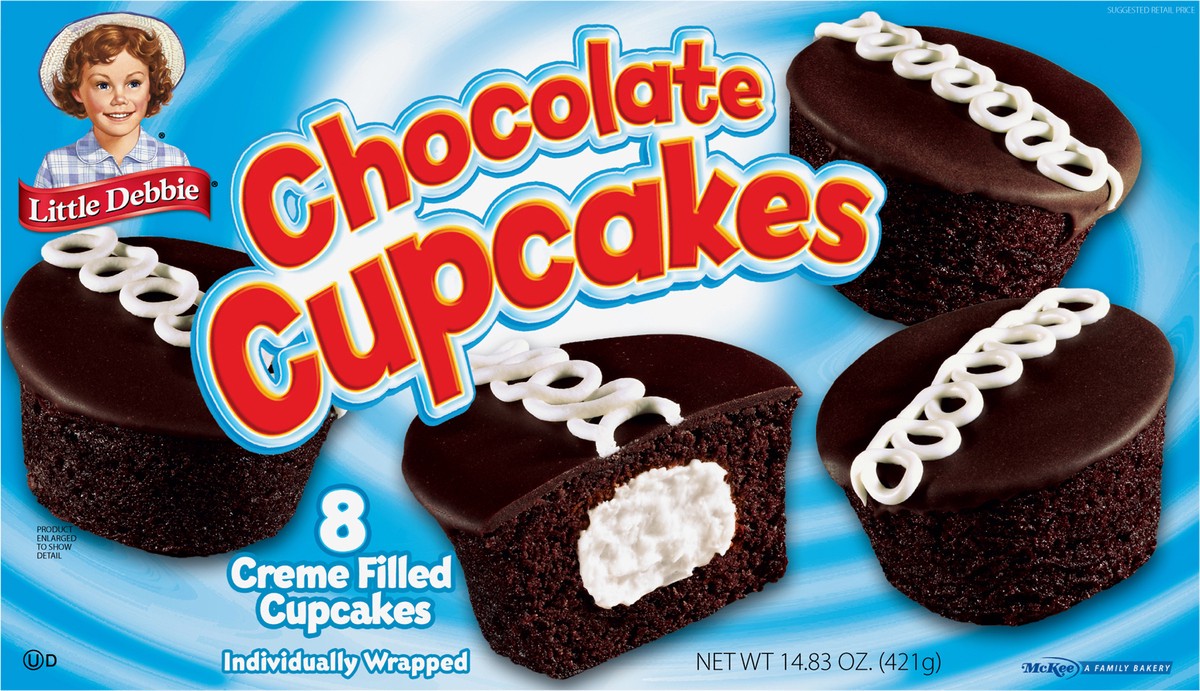 slide 6 of 9, Little Debbie Snack Cakes, Little Debbie Family Pack Chocolate Cupcakes, 8 ct