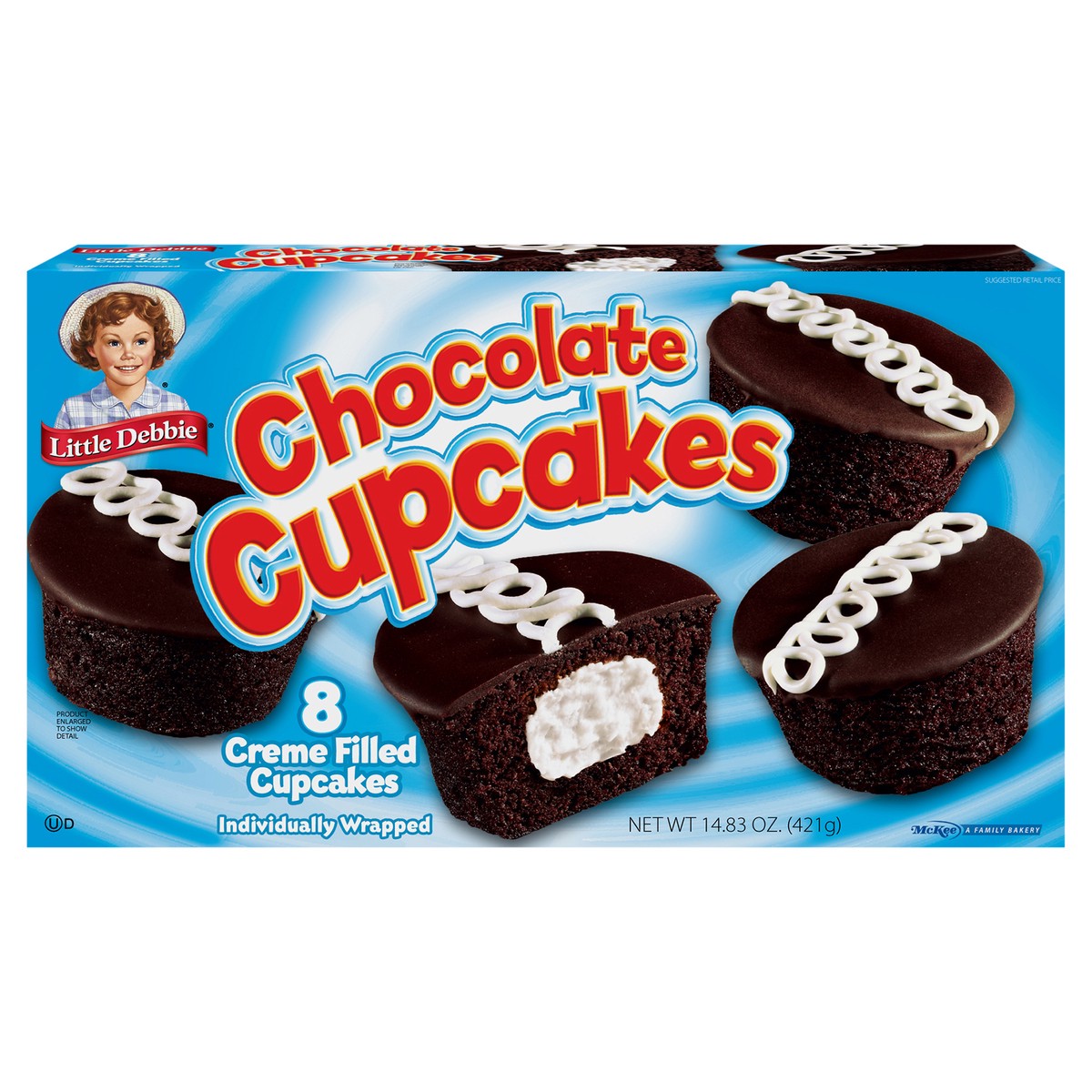 slide 1 of 9, Little Debbie Snack Cakes, Little Debbie Family Pack Chocolate Cupcakes, 8 ct