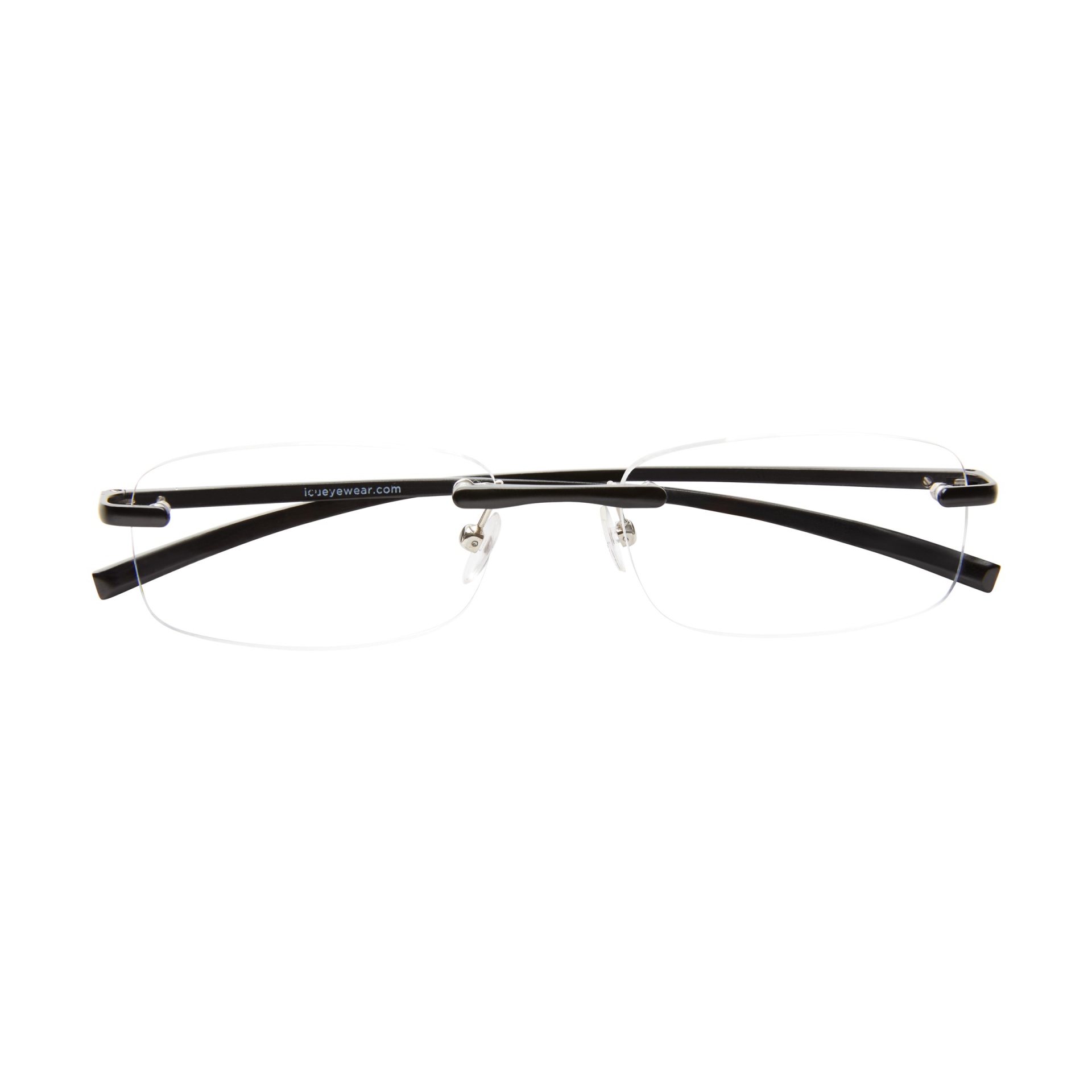 slide 1 of 1, ICU Eyewear Stanford Rimless Black Reading Glasses, 1 ct