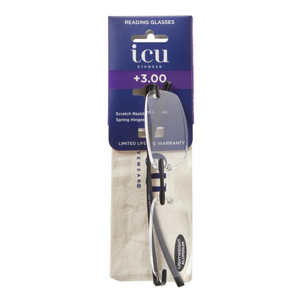 ICU Eyewear ICU Stanford Rimless Black Reading Glasses 1 ct Shipt