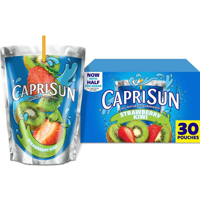 slide 1 of 11, Capri Sun Value Pack Strawberry Kiwi - 30pk/6 fl oz Pouches, 30 ct; 6 fl oz