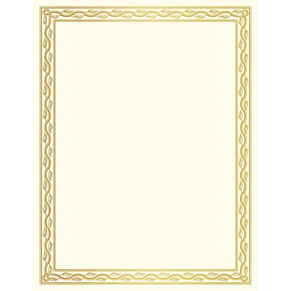 slide 3 of 4, Geographics 30% Recycled Blank Parchment Certificates, Serpentine Gold Foil, 12 ct; 8 1/2 in x 11 in