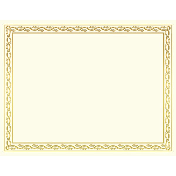 slide 4 of 4, Geographics 30% Recycled Blank Parchment Certificates, Serpentine Gold Foil, 12 ct; 8 1/2 in x 11 in