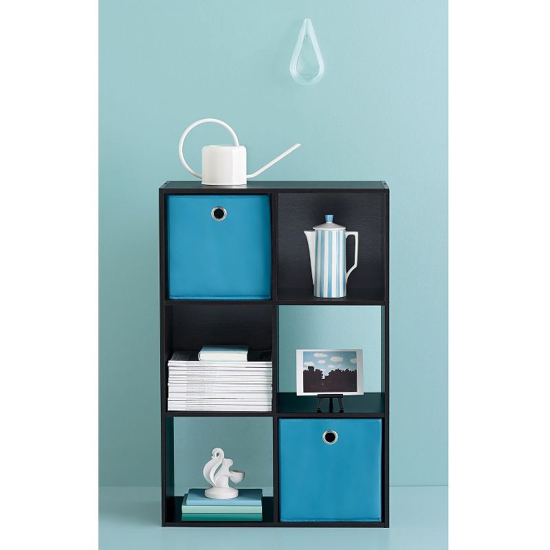 slide 3 of 7, 11" 6 Cube Organizer Shelf Espresso - Room Essentials™: Bookshelf Storage Cubes, 3 Shelves, Brown Cubbies, 1 ct