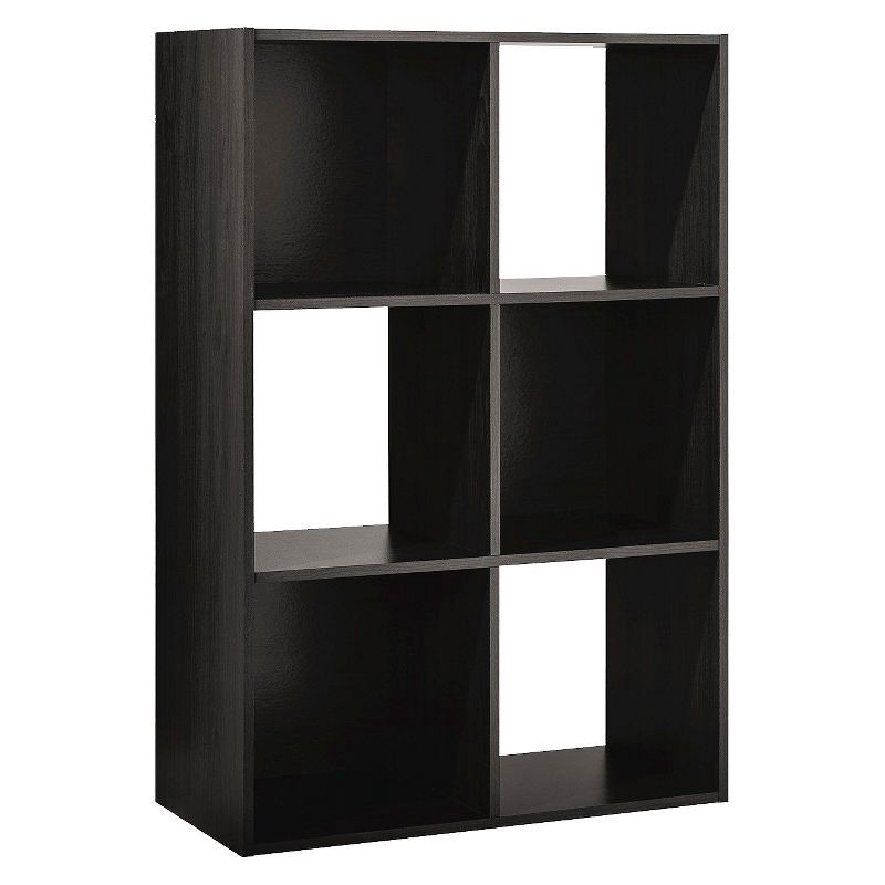 slide 1 of 7, 11" 6 Cube Organizer Shelf Espresso - Room Essentials™: Bookshelf Storage Cubes, 3 Shelves, Brown Cubbies, 1 ct