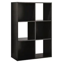 11" 6 Cube Organizer Shelf Espresso - Room Essentials™: Bookshelf Storage Cubes, 3 Shelves, Brown Cubbies