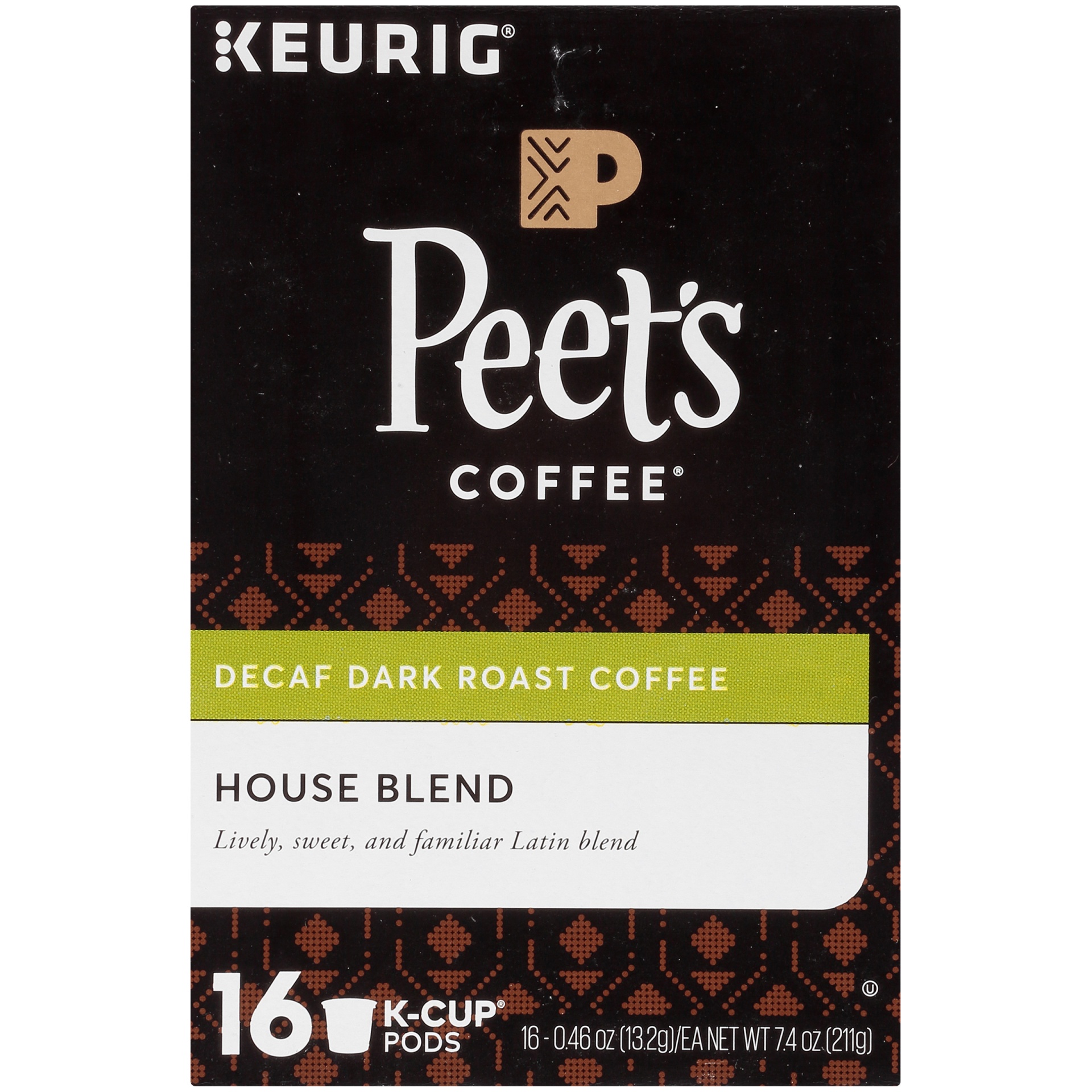 slide 4 of 7, Peet's Coffee Decaf House Blend Dark Roast Coffee - Keurig K-Cup Pods, 16 ct